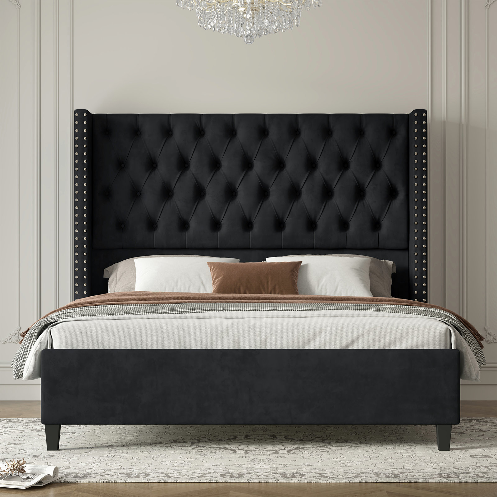 Dillwyn Upholstered Wingback Bed