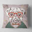 Hipster Pug Dog in Vintage Style - Coussin imprimé animal-30746287-30746291