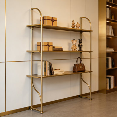 Gold Metal Display Shelf 3 Tier Stand