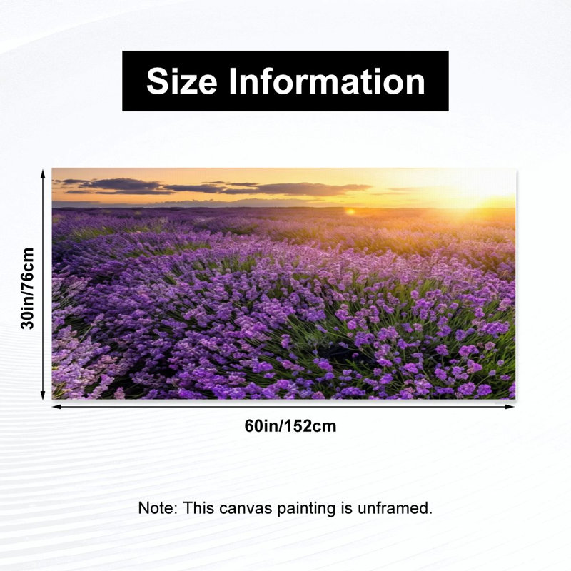 Serene Lavender Landscape Framed Canvas Wall Art