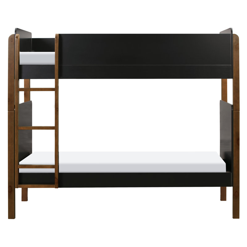 TipToe Twin Bunk Bed, Black/Natural Walnut