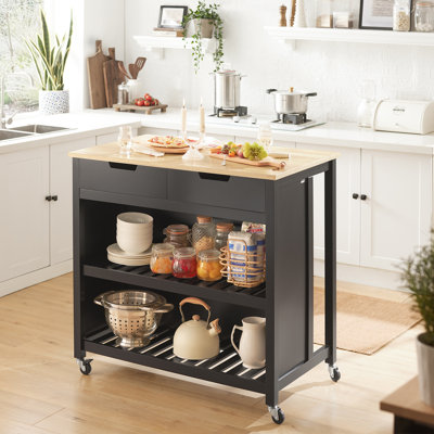 Mitul 98cm W Kitchen Island and with Locking Wheels