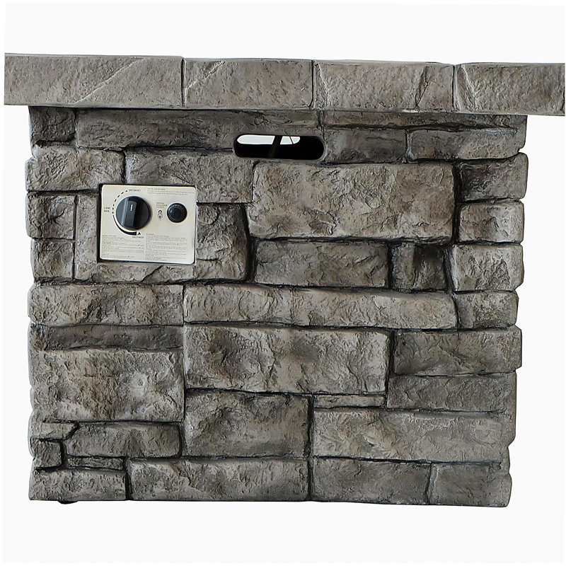 30-inch Outdoor Square Magnesium Oxide Propane Fire Pit - 40,000 BTU