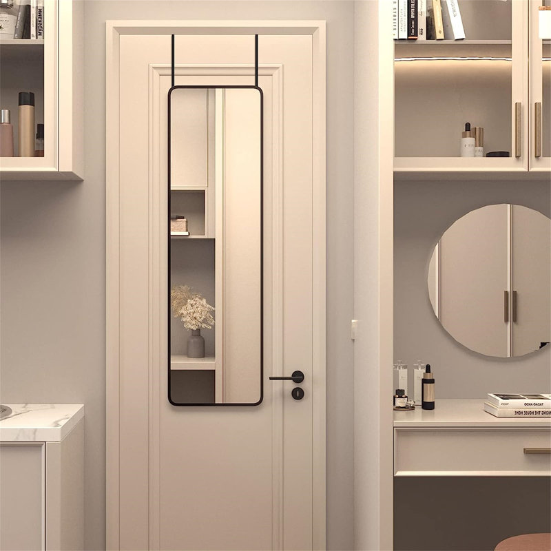 47 X 14IN Door Mirror. (Includes Mirror Only), Black