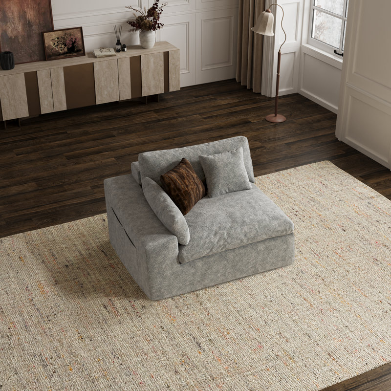 Canapé modulaire 45 po Cloud, Polyester gris clair