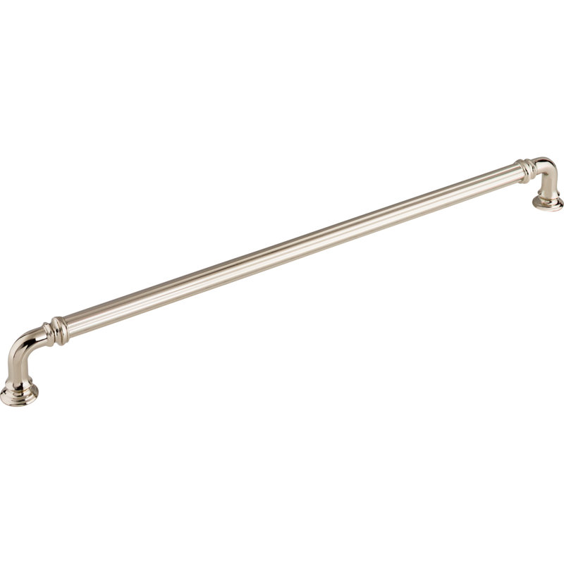Reeded 12" Center to Center Bar Pull, 3 3/4" Center to Center, Polished Nickel