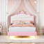 Lit plateforme tapissier avec bandes claires-1109022920