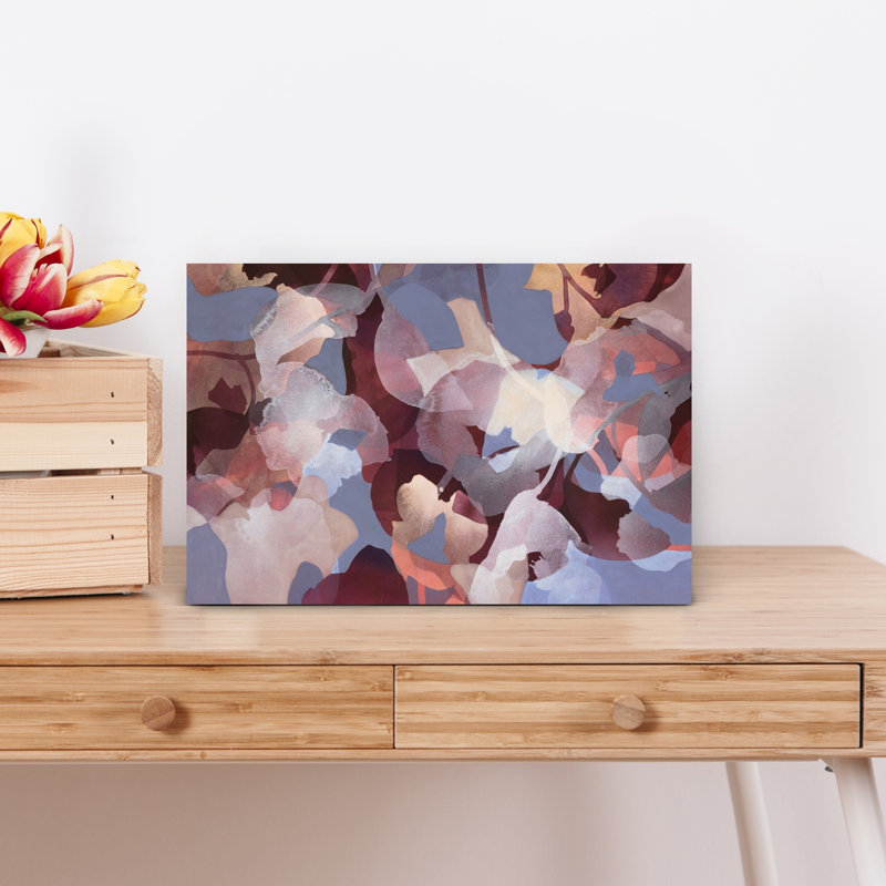 «Serene Floral Abstract Abstract Contemporary Delicate Nature Landscape», art mural, H 12 po x l 18 po