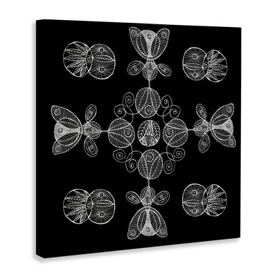 Black & White Elemental Fractals Canvas, design by El Perkin