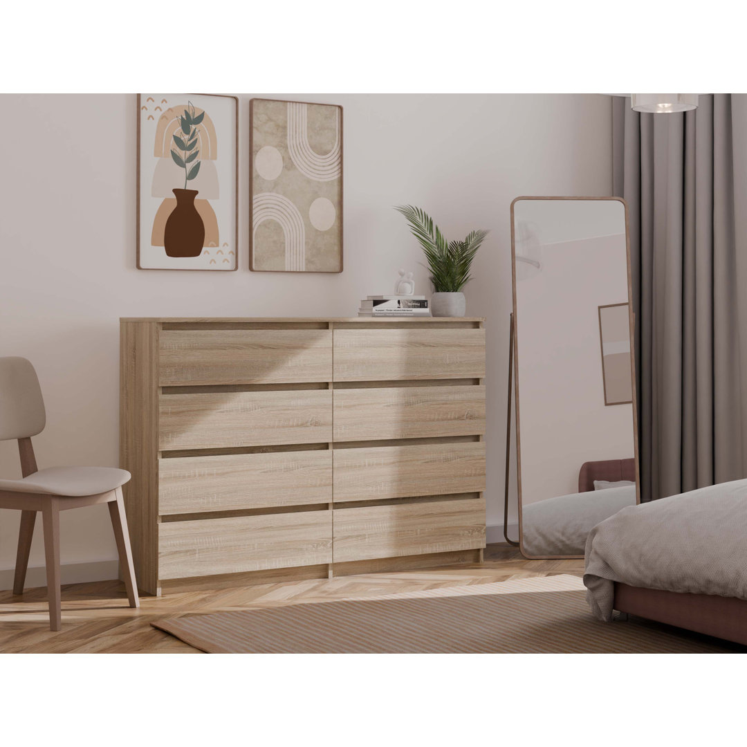 120cm W 8 - Drawer Chest of Drawers
