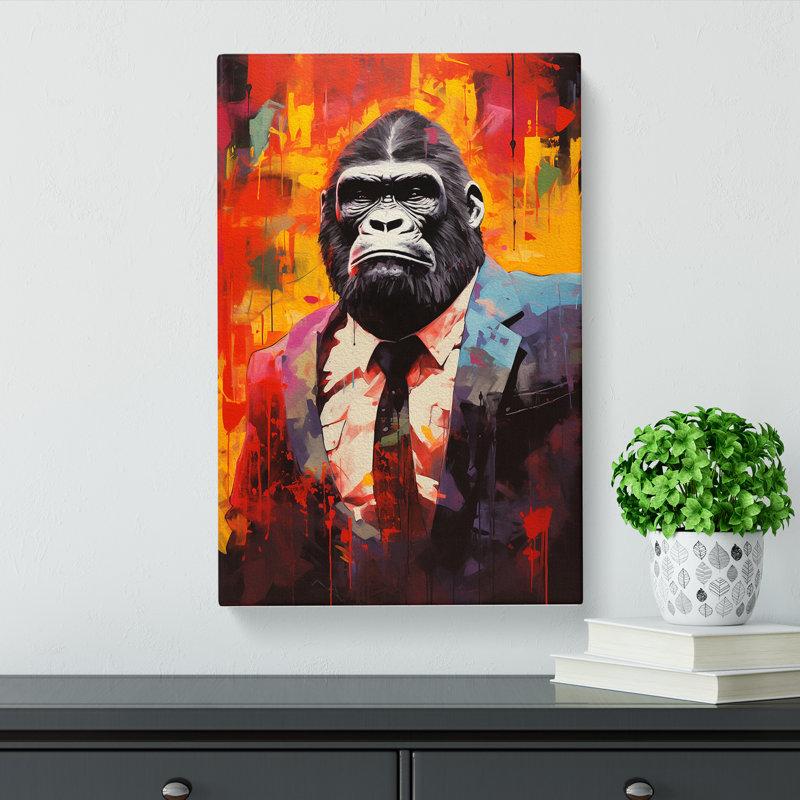 Gorilla Dadaism - No Frame Art Prints - Wrapped Canvas, 76cm H x 50cm W x 3cm D