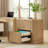 Kaybri Modern 30''H Fluted File Cabinet Oak Veneer 2-Drawer Independent Locking-1535097757
