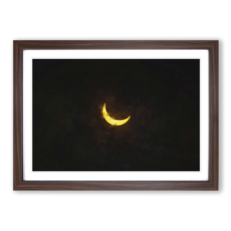 Solar Eclipse - Picture Frame Painting Print, 33cm H x 45cm W x 2cm D, Walnut Framed
