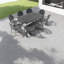 Elegant 9-piece Cast Aluminum Patio Dining Set, Space-saving Charm