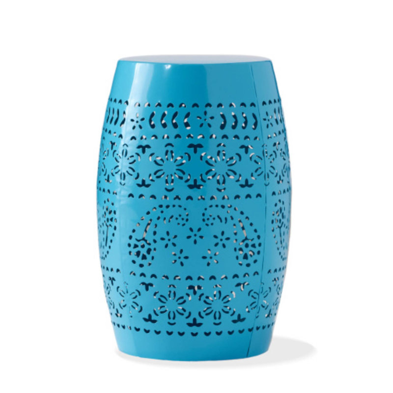 Ruby 12" Blue Cutout Accent Side Table – Outdoor/Indoor Use, Blue