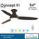 54" Concept III 3 -Blade LED Smart Standard Ceiling Fan with Remote Control and Light Kit Included