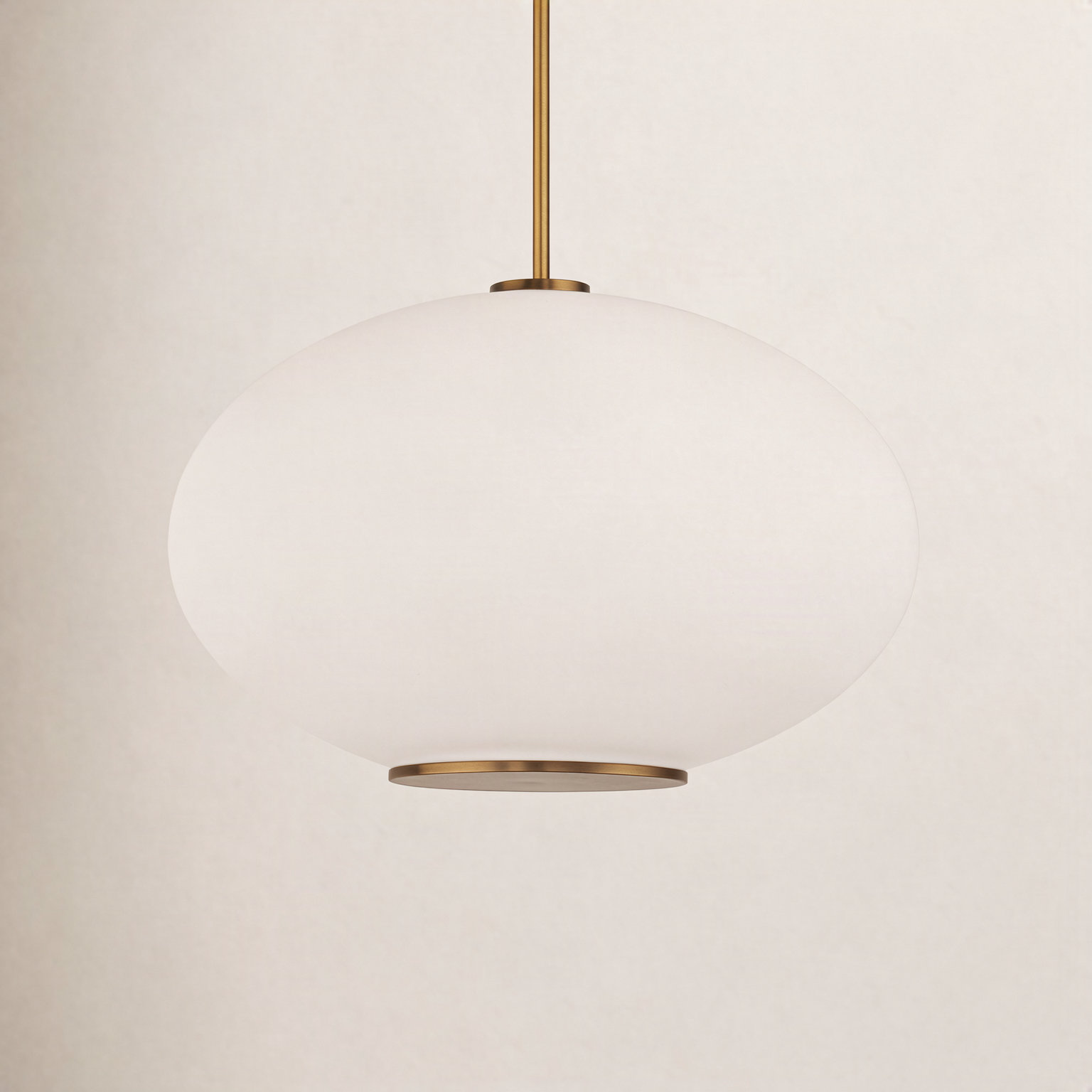 Illusion Single Light Glass Dimmable LED Pendant, Aged Brass, 2700