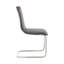 Chaise d'appoint de salle à manger Pacific en tissu gris et finition en acier inoxydable brossé - ensemble de 2