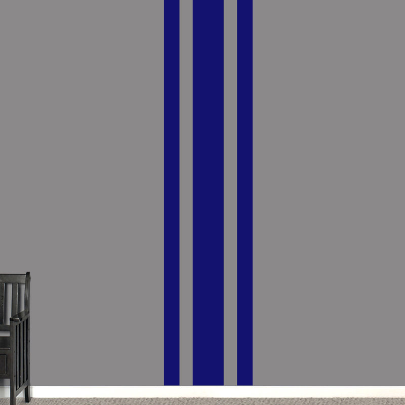 Décalcomanie murale rayures sportives, Bleu marine