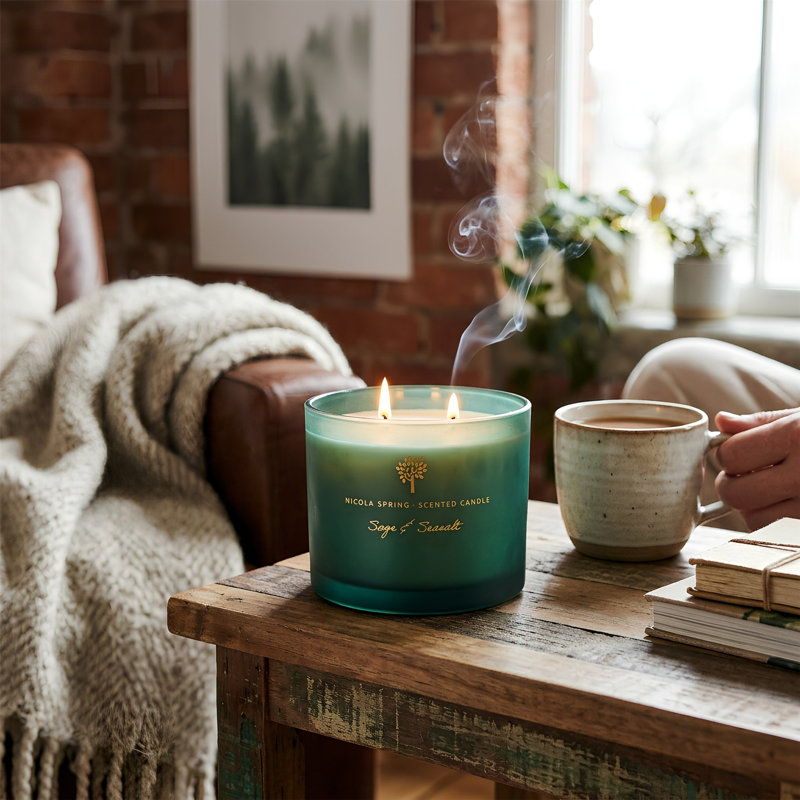 Nicola Spring - Soy Wax Scented Candle - 350g - Sage & Seasalt