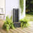Outdoor Water Fountain for Garden, Patio or Backyard-Freestanding Stone Design with Waterfall Feature & LED Lights