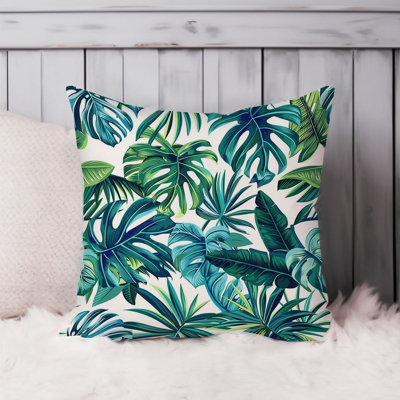Botanical Monstera Leaves Pattern XII Pillow Cover