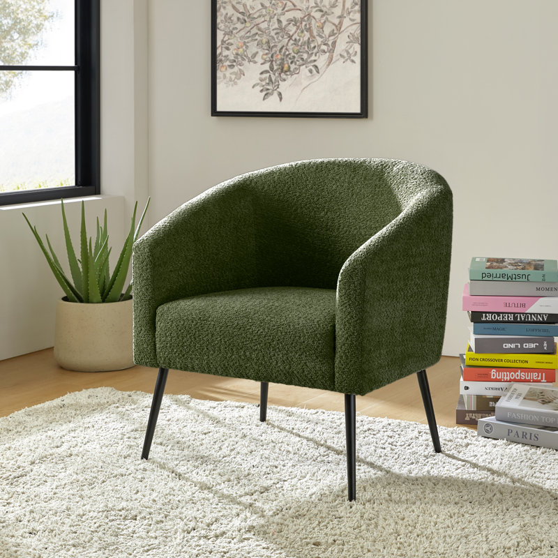Chaise avec accoudoirs modernes 27,5 po Cadie, Polyester forêt