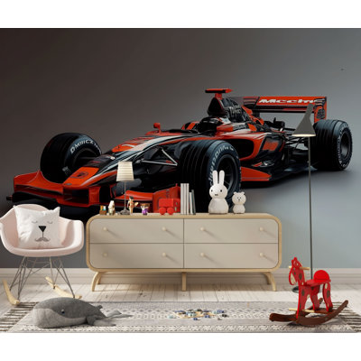 Murale Formule 1 - Papier peint voiture de course McLaren pour chambre à coucher et salle de jeu (non tissé) 