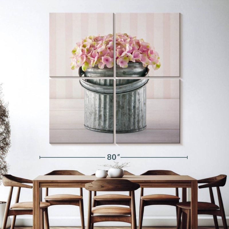 Harnek Bucket Of Hydrangeas, 74" H x 74" W