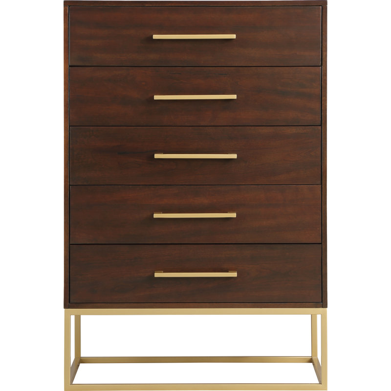 Maxine 5 Drawer 32" W Chest, Brown