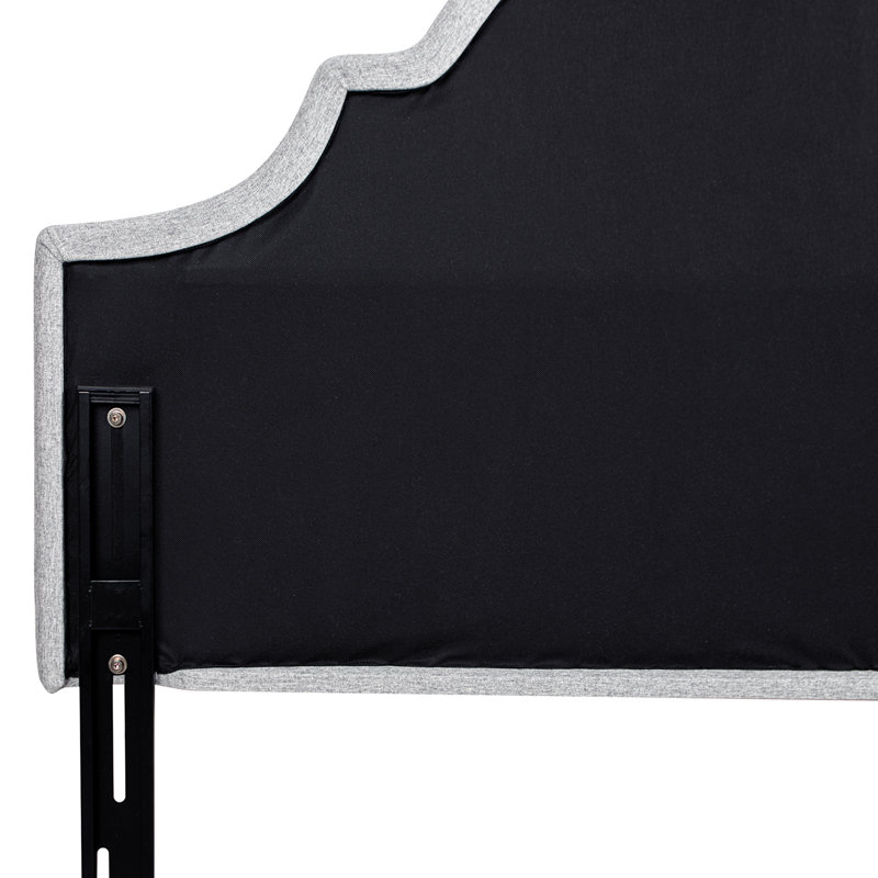 Tête de lit tapissier Crantor, Grand, Polyester gris clair