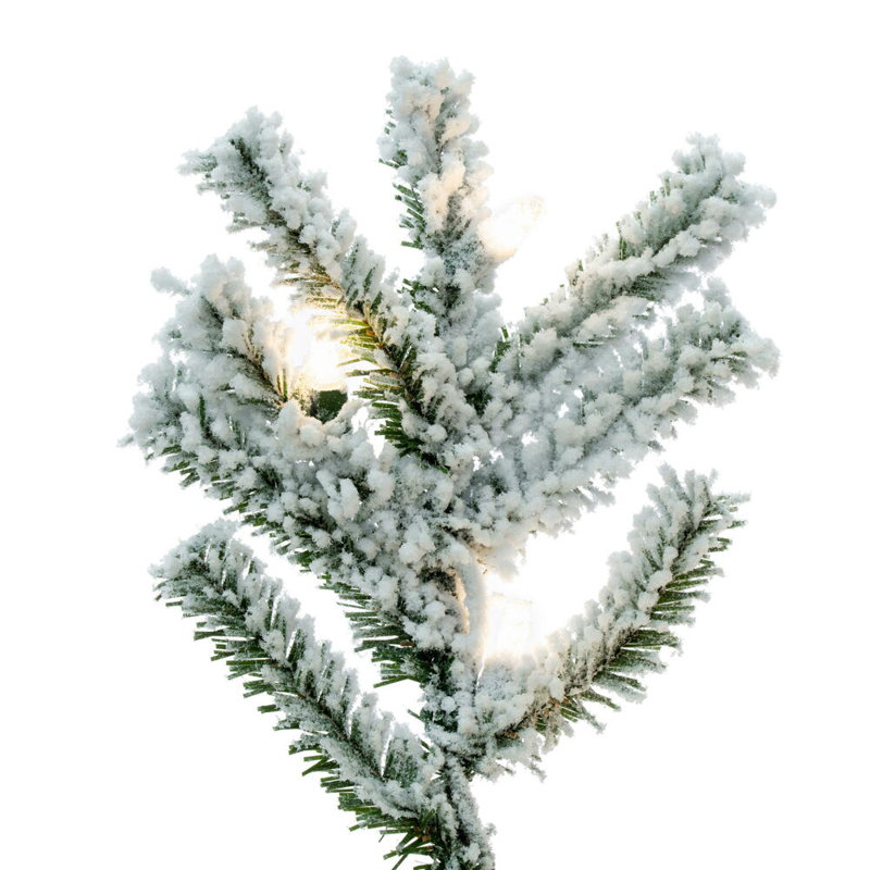 Flocked Alpine 4' H Lighted Artificial Pine Christmas Tree