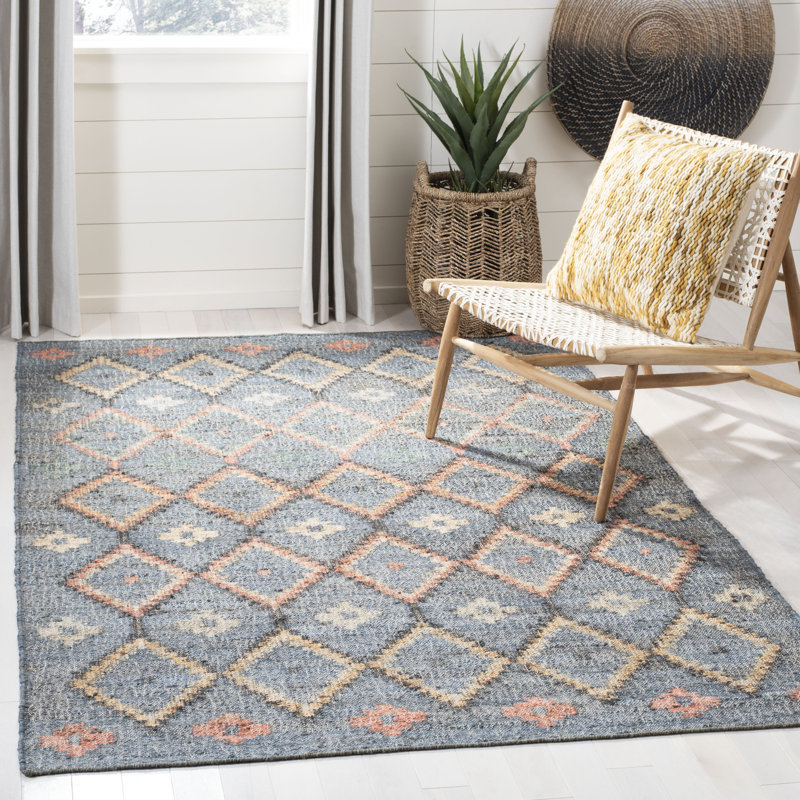 Tapis géométrique en jute et coton tissé à la main Hemlock, Rectangle 9 pi x 12 pi