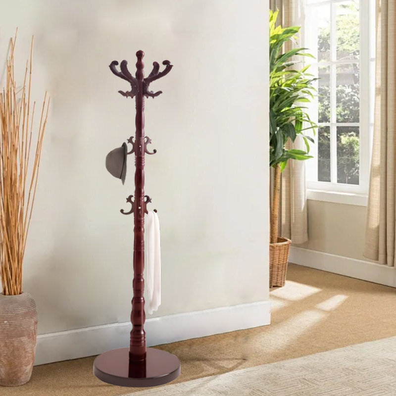 Coat Rack Freestanding With 14 Sturdy Hooks