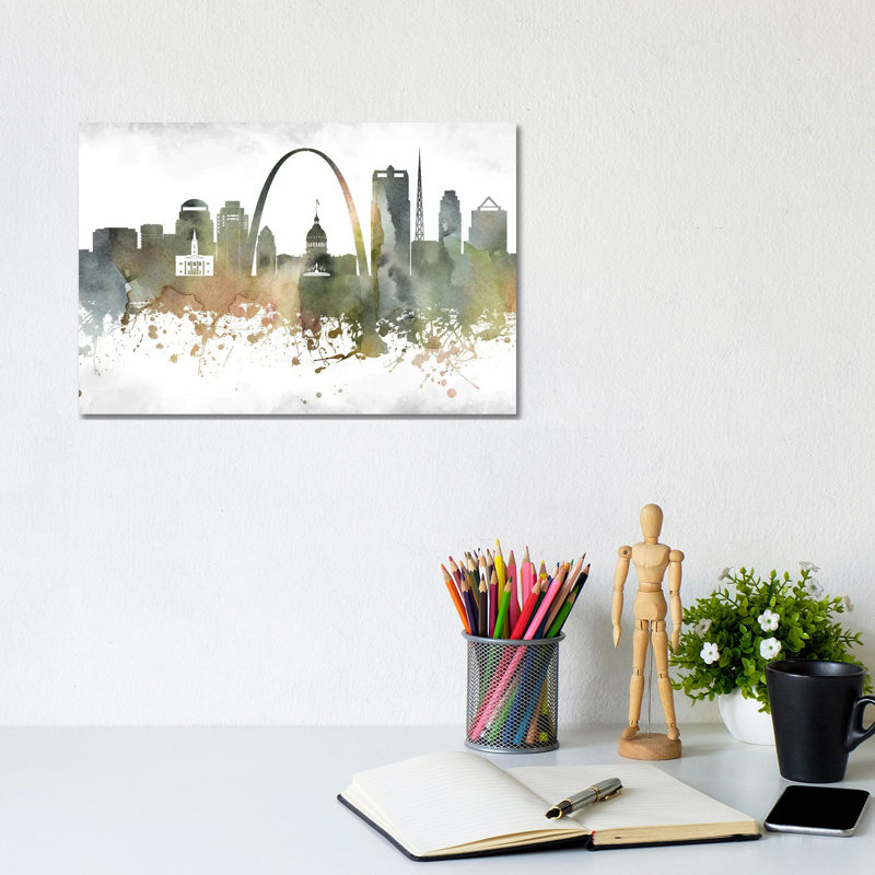 Saint Louis Skyline - Wrapped Canvas Print, 20.32cm H x 30.48cm W x 1.905cm D