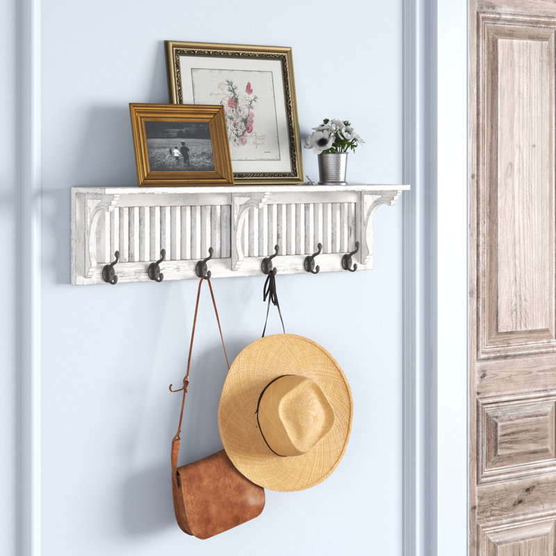 6 - Hook Wall Mounted Coat Rack