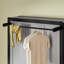 Lit simple gris pliable, lit en métal avec garde-robe intégré, tablettes ouvertes et prises de courant, conception 2 en 1 pour les espaces de vie de petite taille-1562075267