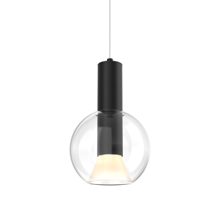 Rosson Zero Gravity Led Glass Pendant, Matte Black