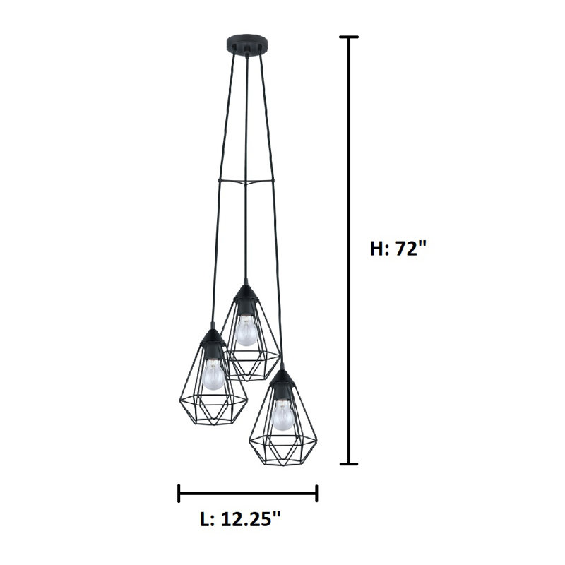 Chorio 3 - Light Matte Black Cluster Pendant