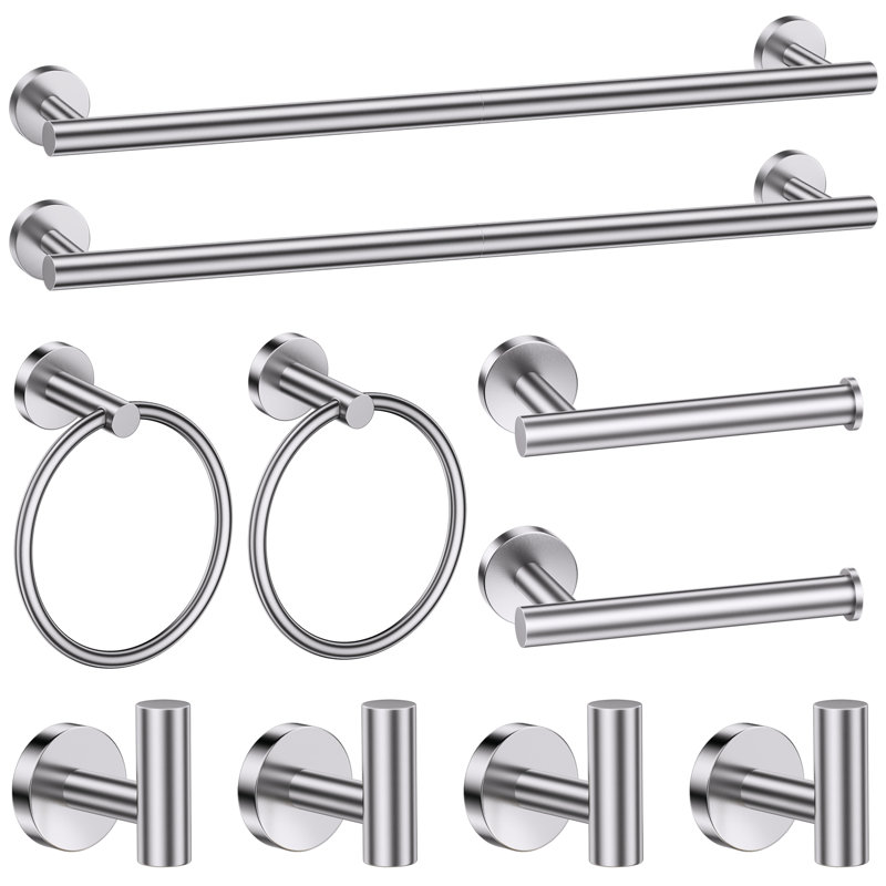 10-piece Bathroom Hardware Set (set Of 10), Brushed Nickel