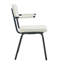 Ensemble de 4 chaises de salle à manger modernes, accoudoirs en cuir amovibles, pattes en métal