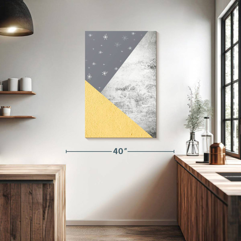 Avery Yellow Grey Mountains I, 39" H x 26" W