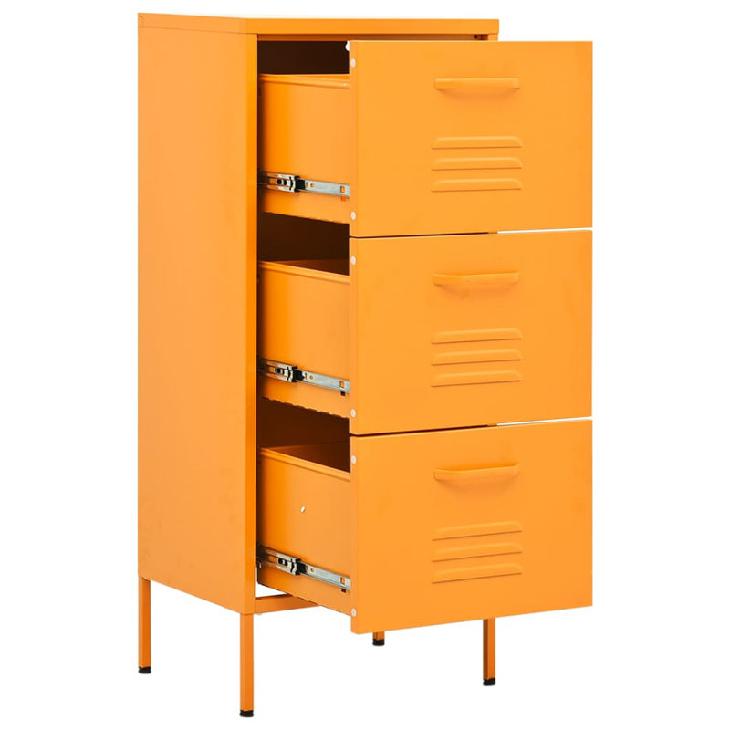 Classeur autoportant avec tiroirs pour le bureau, Mustard Yellow