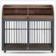 Meuble pour chien en bois robuste de 44 pouces avec roues verrouillables et rangement double couche, idéal pour les chiens de taille moyenne à grande