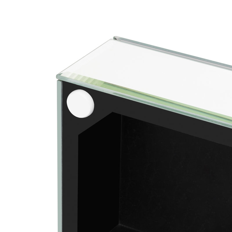 Andreja Mirrored Glass Console Table with Crushed Diamond Inlay