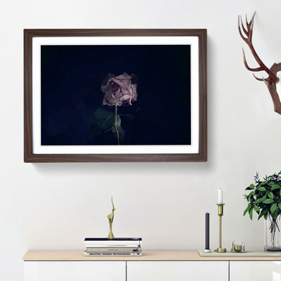 Dying Purple Rose - Picture Frame Graphic Art Print