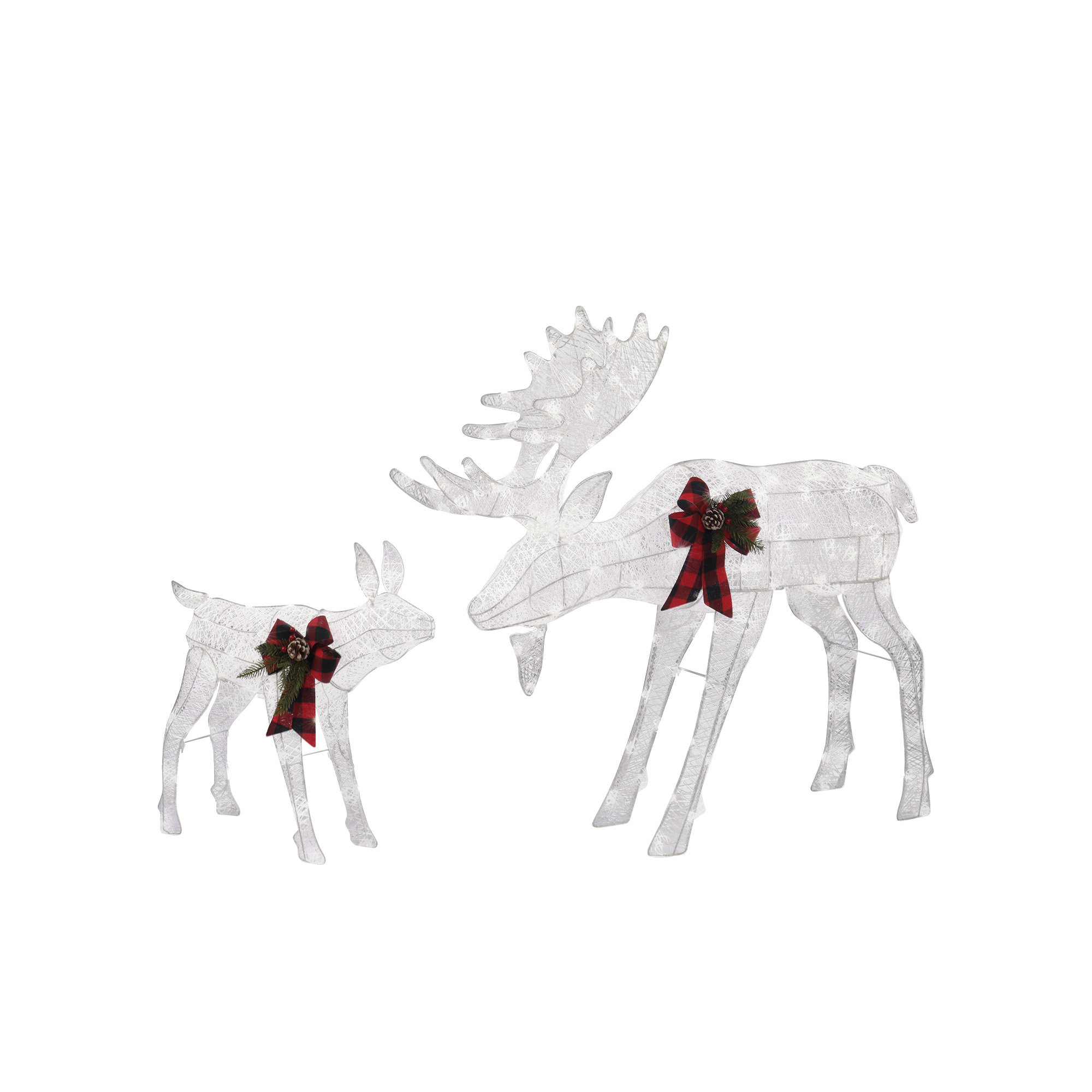 Jalyrica Moose Family Lighted Display Set Christmas Decoration, White