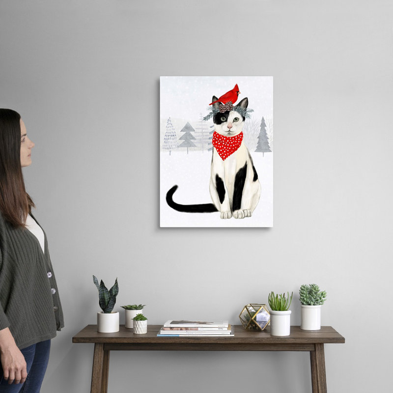 Reproduction d’art sur toile, "Christmas Cats, Dogs VI" par Victoria Borges, Toile tendue, H 24 po x l 18 po x 1,25 po