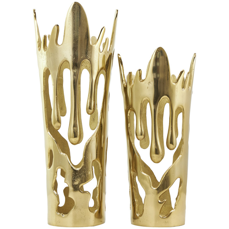 Parlington Aluminum Table Vase, Gold