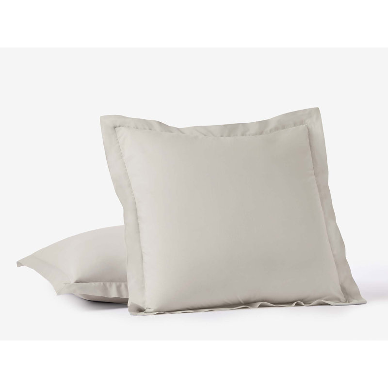 Refined Organic Percale Sham, Euro, Stone